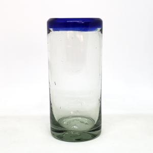Cobalt Blue Rim 14 oz Highball Glasses (set of 6)